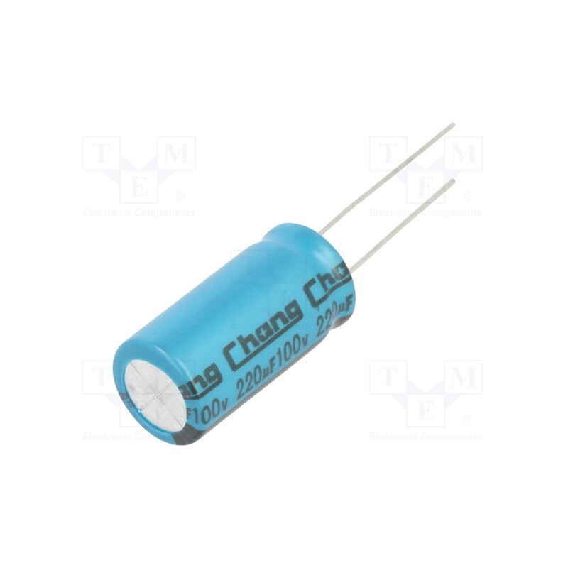 10 pcs x CHANGZHOU HUAWEI ELECTRONIC - LE2A221MI250A00CE0 - Capacitor: electrolytic, THT, 220uF, 100VDC, Ø12.5x25mm, Pitch: 5mm