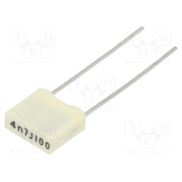 10 pcs x KEMET - R82EC1470Z350J - Capacitor: polyester, 4.7nF, 63VAC, 100VDC, 5mm, ±5%, 7.2x2.5x6.5mm