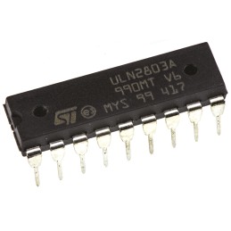 5 pcs - STMicroelectronics ULN2803A Octal NPN Darlington Pair, 500 mA 50 V HFE:1000, 18-Pin PDIP