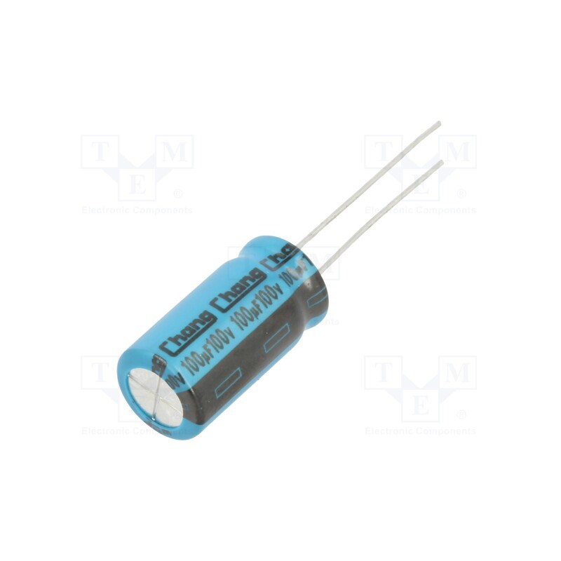 10 pcs x CHANGZHOU HUAWEI ELECTRONIC - LE2A101MG200A00CE0 - Capacitor: electrolytic, THT, 100uF, 100VDC, Ø10x20mm, Pitch: 5mm