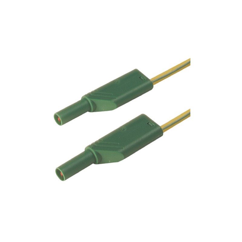 1 pcs - Hirschmann Test & Measurement, 32A, 1000V ac/dc, Green, Yellow, 500mm Lead Length