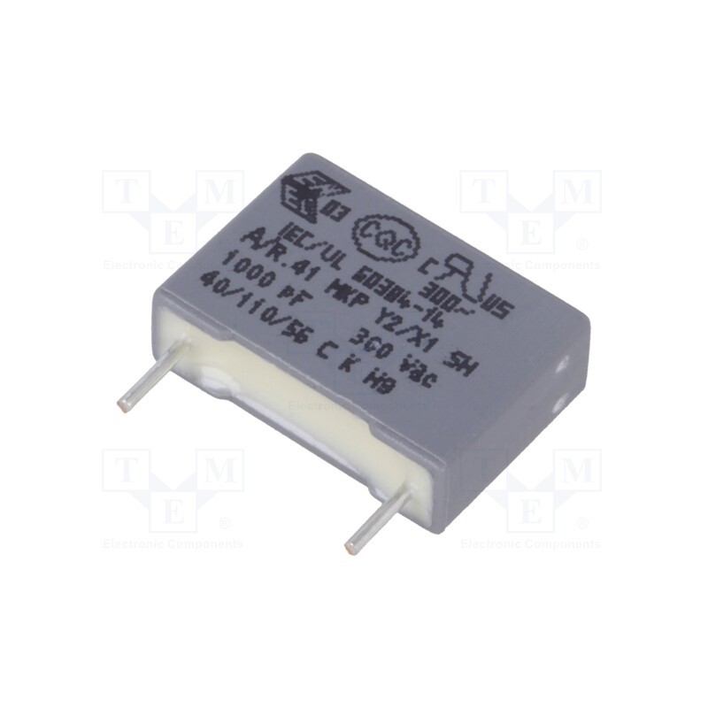 10 pcs x KEMET - R413F1100JH00M - Capacitor: polypropylene, 1nF, 13x4x9mm, THT, ±20%, 10mm, -40÷110°C