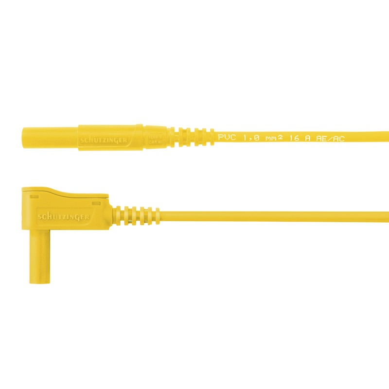 1 pcs - Schutzinger Test lead, 16A, 1kV, Yellow, 500mm Lead Length