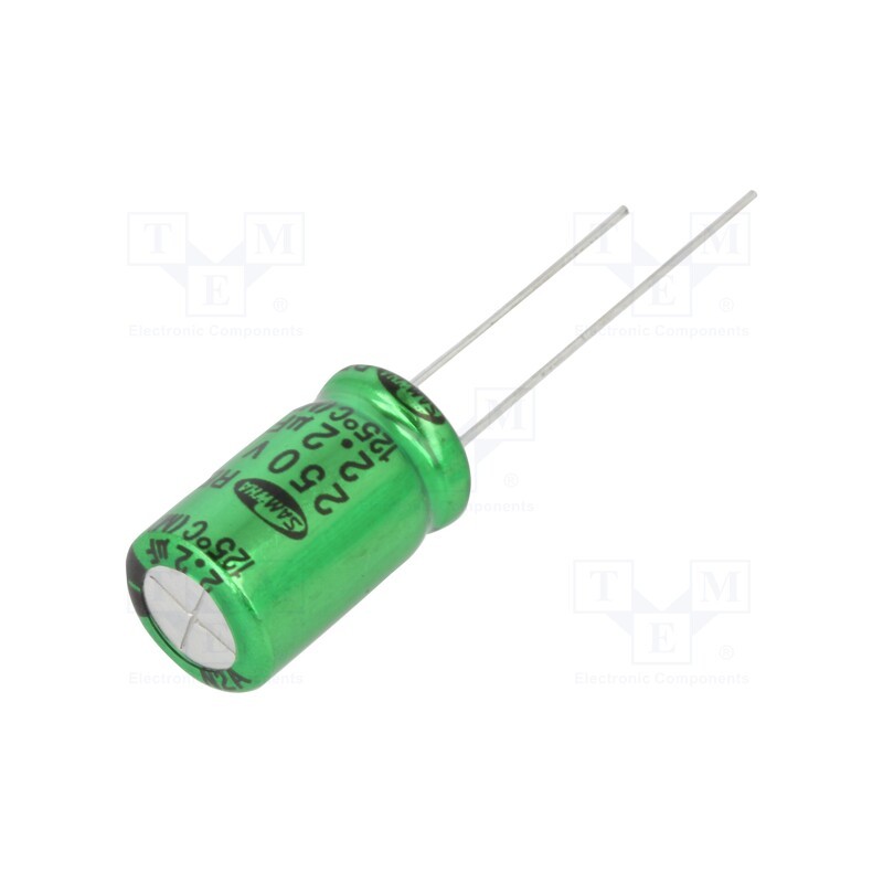 10 pcs x SAMWHA - RB2E225M10016BB - Capacitor: electrolytic, THT, 2.2uF, 250VDC, Ø10x16mm, ±20%, 1000h