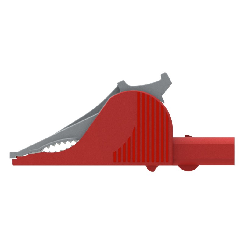 1 pcs - Electro PJP Alligator Clip, Nickel-Plated Steel Contact, 36A, Red