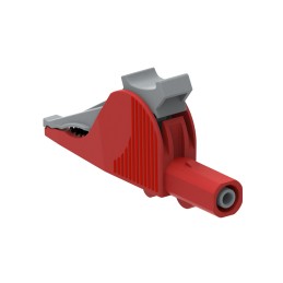 1 pcs - Electro PJP Alligator Clip, Nickel-Plated Steel Contact, 36A, Red