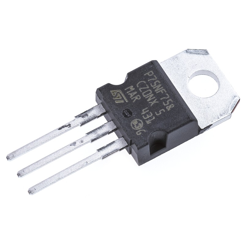 10 pcs - N-Channel MOSFET, 80 A, 75 V, 3-Pin TO-220 STMicroelectronics STP75NF75