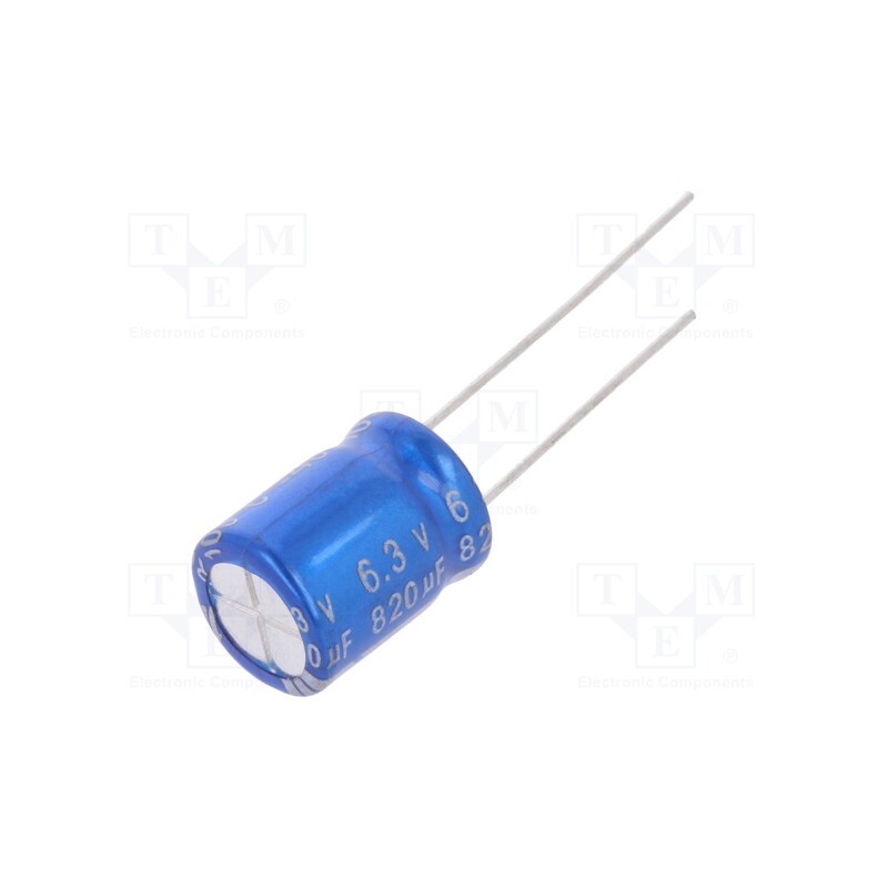 10 pcs x Jb Capacitors - JRG0J821M05001000120000B - Capacitor: electrolytic, THT, 820uF, 6.3VDC, Ø10x12mm, Pitch: 5mm