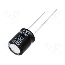 10 pcs x Elite - PF1J101MNN10C5 - Capacitor: electrolytic, THT, 100uF, 63VDC, Ø10x12.5mm, Pitch: 5mm