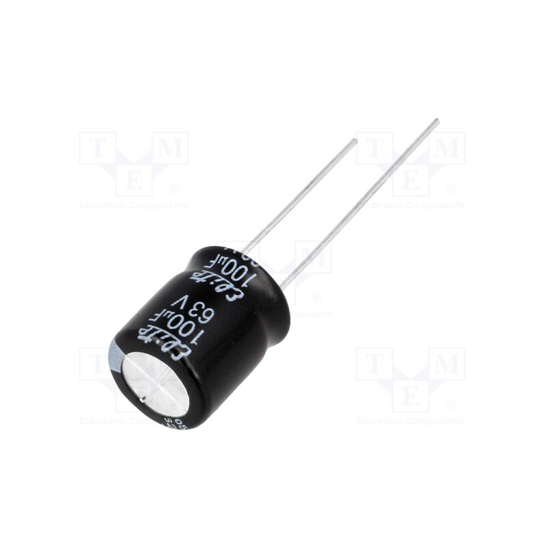 10 pcs x Elite - PF1J101MNN10C5 - Capacitor: electrolytic, THT, 100uF, 63VDC, Ø10x12.5mm, Pitch: 5mm