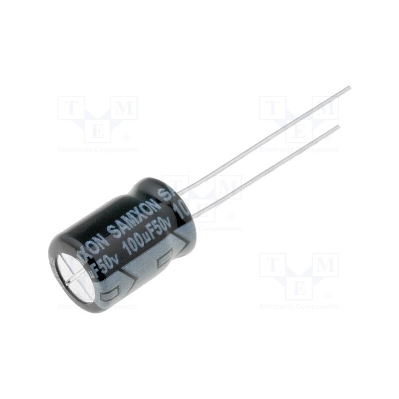 20 pcs x SAMXON - KM 100U/50V - Capacitor: electrolytic, THT, 100uF, 50VDC, Ø8x12mm, Pitch: 3.5mm