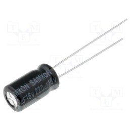 20 pcs x SAMXON - KM 220U/16V - Capacitor: electrolytic, THT, 220uF, 16VDC, Ø6.3x11mm, Pitch: 2.5mm