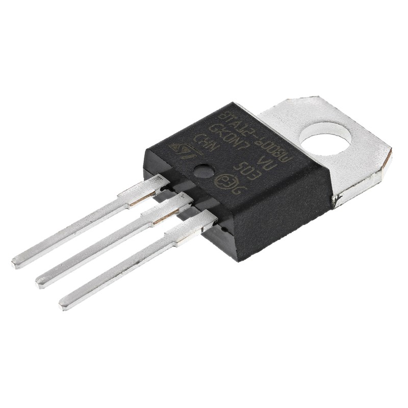 5 pcs - STMicroelectronics Through Hole, 3-pin, TRIAC, 800V, Gate Trigger 1.3V 600V