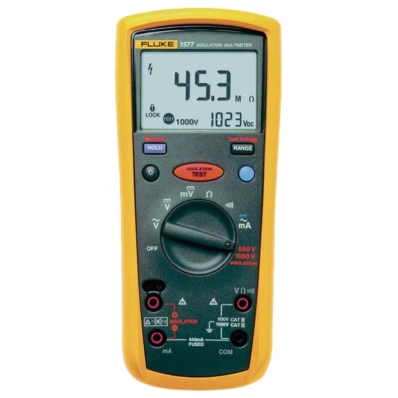 1 pcs - Fluke 1577 Insulation Tester, 500V Min, 1000V Max, 2GΩ Max, CAT III 1000V - RS Calibration