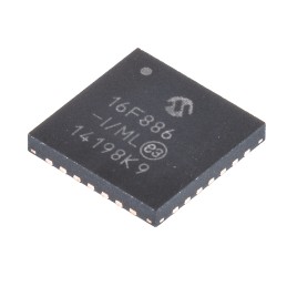 2 pcs - Microchip PIC16F886-I/ML, 8bit PIC Microcontroller, PIC16F, 20MHz, 8192 x 14 words, 256 B Flash, 28-Pin QFN