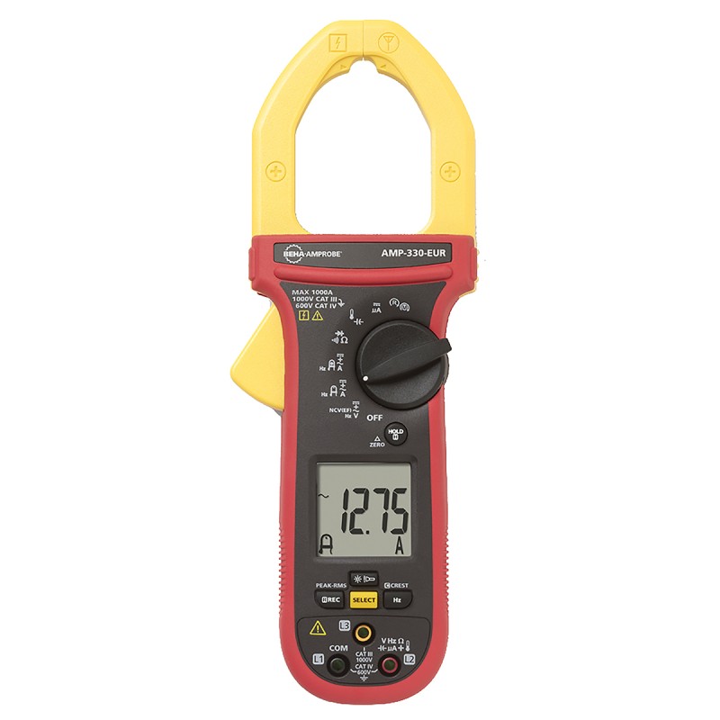 1 pcs - Beha-Amprobe AMP 330 Clamp Meter, 1000A dc, Max Current 1000A ac CAT III 1000V With RS Calibration