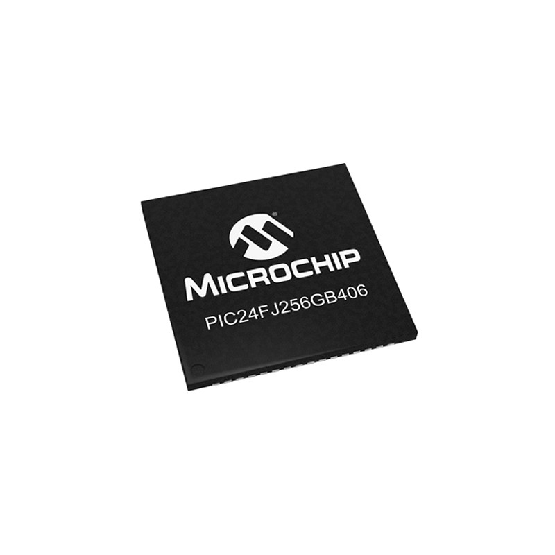 25 pcs - Microchip PIC24FJ256GB406-I/MR, 16bit PIC Microcontroller, PIC24F, 32MHz, 256 kB Flash, 64-Pin QFN
