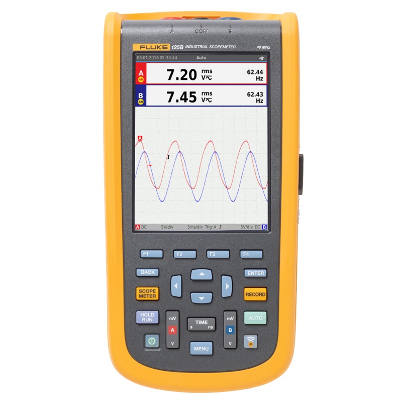 1 pcs - Fluke 125B/UK/S 120B Series Digital Handheld Oscilloscope, 2 Analogue Channels, 40MHz - UKAS Calibrated