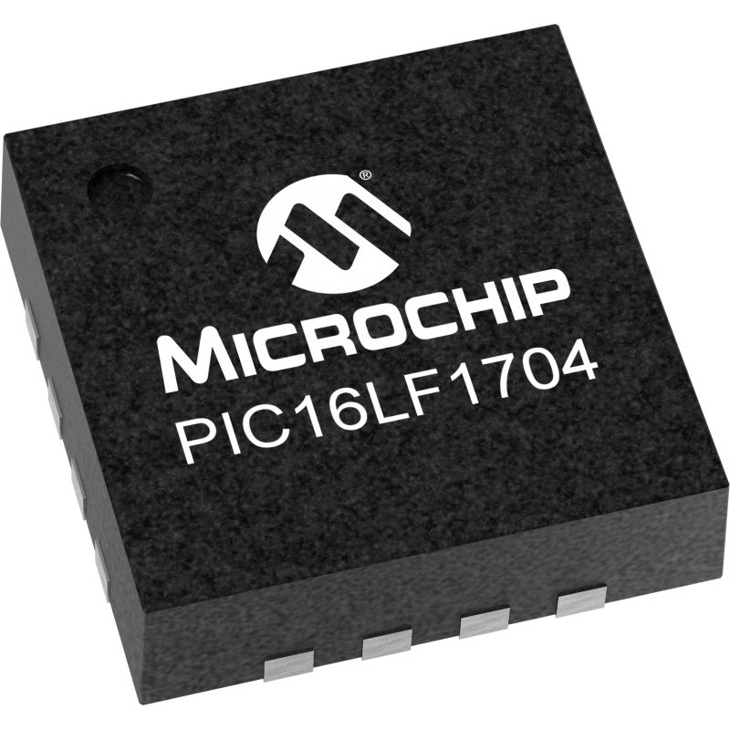 10 pcs - Microchip PIC16LF1704-I/ML PIC Microcontroller MCU, PIC16, 16-Pin QFN