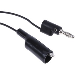 1 pcs - Mueller Electric Crocodile Clip Lead, 10A, 300V, Black, 1.5m Lead Length