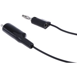 1 pcs - Mueller Electric Crocodile Clip Lead, 10A, 300V, Black, 1.5m Lead Length
