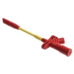 1 pcs - Hirschmann Test & Measurement Red Grabber Clip with Split Clamp, 10A, 1kV, 4mm Socket