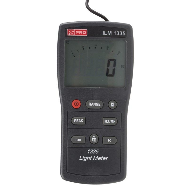 1 pcs - RS PRO ILM1335 Light Meter, 0lx to , ±3% rdg ±0.5% f.s