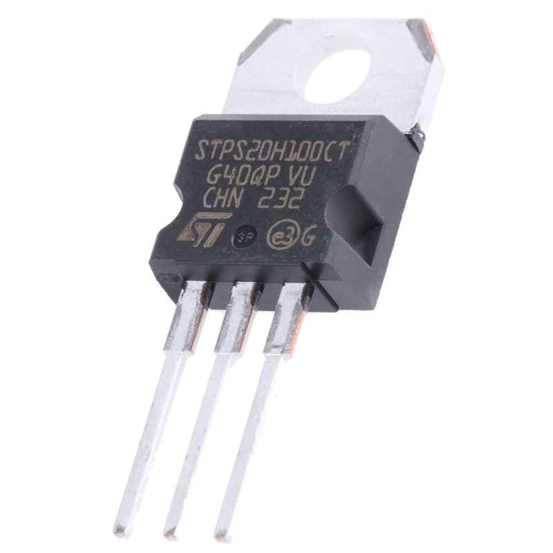 10 pcs - STMicroelectronics 100V 20A, Dual Schottky Diode, 3-Pin TO-220AB STPS20H100CT
