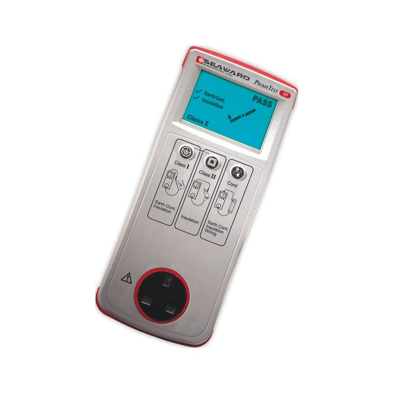1 pcs - Seaward PrimeTest 50 UK PAT Tester, Class I, Class II Test Type With UKAS Calibration