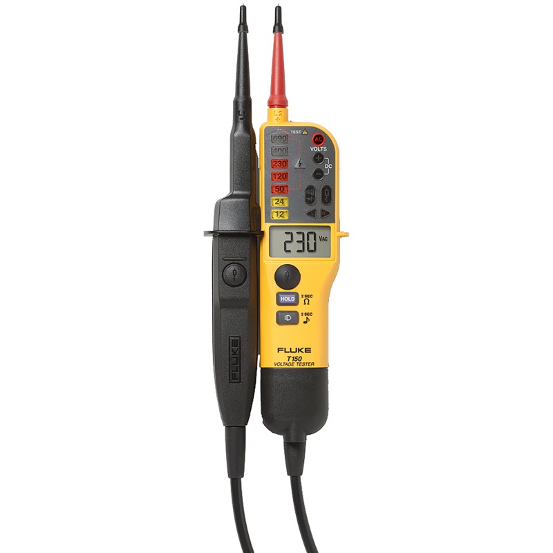 1 pcs - Fluke T150, LCD Voltage tester, 690V, Continuity Check, Battery Powered, CAT III 690V