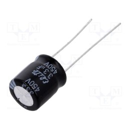 10 pcs x Elite - PF2W3R3MNN1012 - Capacitor: electrolytic, THT, 3.3uF, 450VDC, Ø10x12.5mm, Pitch: 5mm