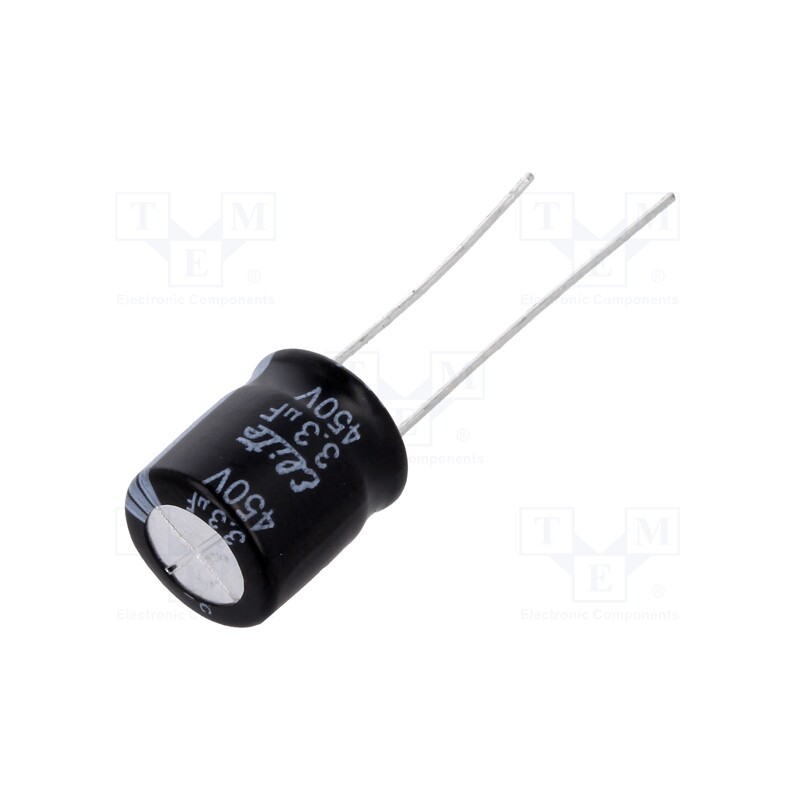 10 pcs x Elite - PF2W3R3MNN1012 - Capacitor: electrolytic, THT, 3.3uF, 450VDC, Ø10x12.5mm, Pitch: 5mm