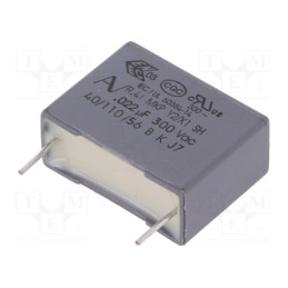 10 pcs x KEMET - R413I22200000M - Capacitor: polypropylene, 22nF, 18x6x12mm, THT, ±20%, 15mm, 1kVDC