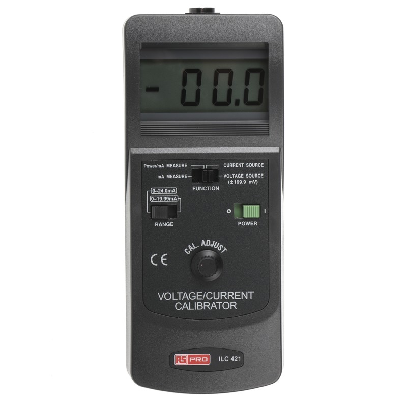 1 pcs - RS PRO CC421-G Current & Voltage Calibrator, Max Voltage +199.9mV dc, Max Current 24mA