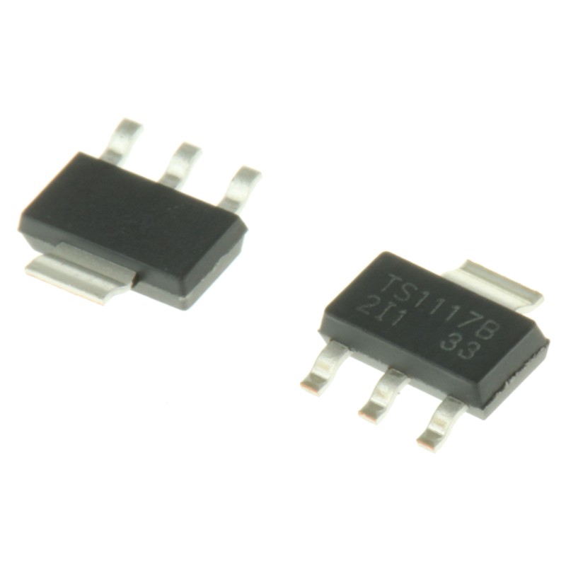 50 pcs - Taiwan Semiconductor TS1117BCW33 RPG, 1 Low Dropout Voltage, Voltage Regulator 800mA, 3.3 V 4-Pin, SOT-223