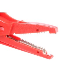 1 pcs - Schutzinger Crocodile Clip 4 mm Connection, Nickel-Plated Contact, 20A, Red