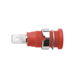 1 pcs - Schutzinger Red Female Banana Socket, 4 mm Connector, 10A, 1000V, Nickel Plating