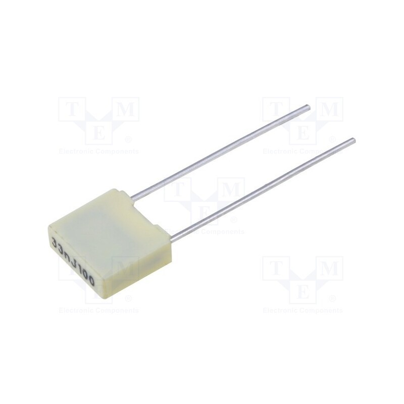 10 pcs x KEMET - R82EC2330DQ50J - Capacitor: polyester, 33nF, 63VAC, 100VDC, 5mm, ±5%, 7.2x2.5x6.5mm