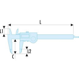 1 pcs - Facom 200mm Digital Caliper Caliper, Metric