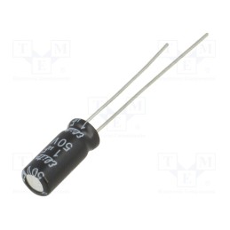50 pcs x Elite - PF1H010MNN0511U - Capacitor: electrolytic, THT, 1uF, 50VDC, Ø5x11mm, Pitch: 2mm, ±20%
