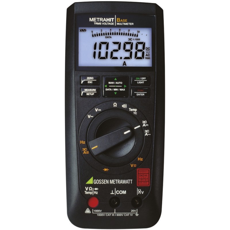 1 pcs - Gossen Metrawatt METRAHIT AM BASE Handheld Digital Multimeter, True RMS, 10A ac Max, 10A dc Max, 1000V ac Max