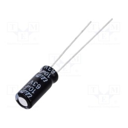 50 pcs x Elite - PF1J100MNN0511U - Capacitor: electrolytic, THT, 10uF, 63VDC, Ø5x11mm, Pitch: 2mm, ±20%