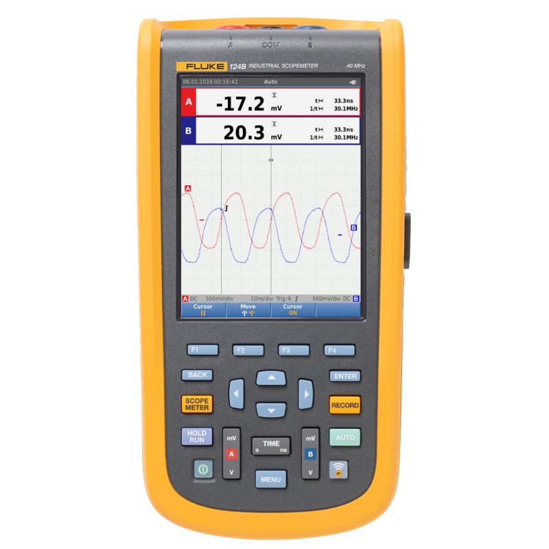 1 pcs - Fluke 124B ScopeMeter 120B Series Digital Handheld Oscilloscope, 2 Analogue Channels, 40MHz - UKAS Calibrated
