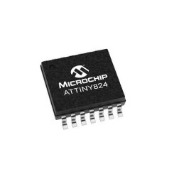 20 pcs - Microchip ATTINY824-XU AVR CPU Microcontroller, AVR, 20MHz, 8 kB Flash, 14-Pin TSSOP