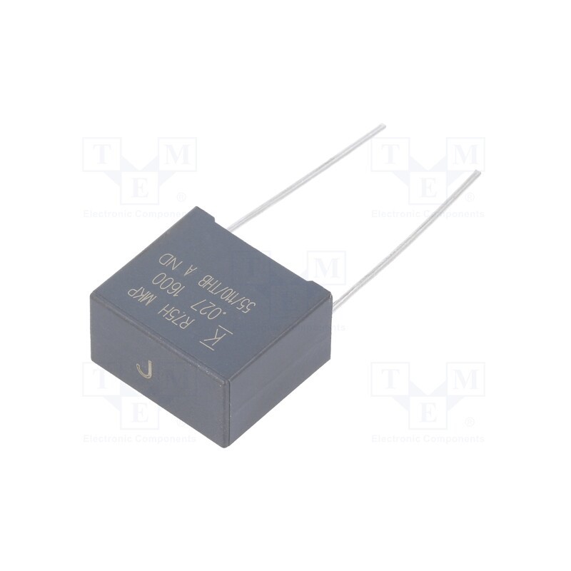 500 pcs x KEMET - R75TI227050H3J - Capacitor: polypropylene, 27nF, 18x10x16mm, THT, ±5%, 15mm, 1600VDC