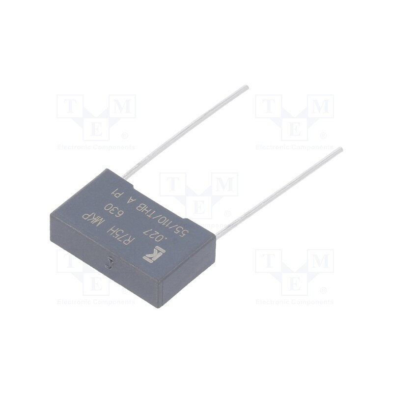 1000 pcs x KEMET - R75PI227050H0J - Capacitor: polypropylene, 27nF, 18x5x11mm, THT, ±5%, 15mm, 630VDC