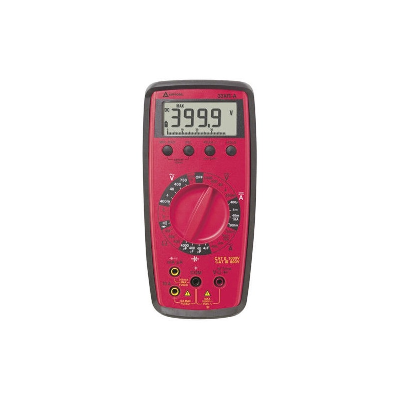 1 pcs - Amprobe 33XRA Handheld Digital Multimeter, 10A ac Max, 10A dc Max, 750V ac Max - UKAS Calibrated