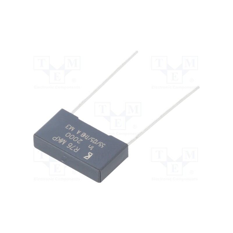 1500 pcs x KEMET - R76UI110050H4J - Capacitor: polypropylene, 1nF, 18x4x10mm, THT, ±5%, 15mm, -55÷125°C