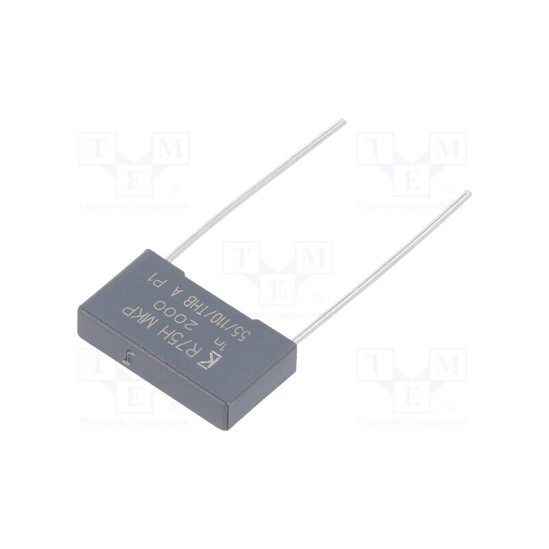 1500 pcs x KEMET - R75UI110050H4J - Capacitor: polypropylene, 1nF, 18x4x10mm, THT, ±5%, 15mm, -55÷105°C