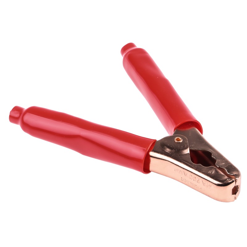 1 pcs - Mueller Electric Crocodile Clip, Copper-Plated Steel Contact, 200A, Red